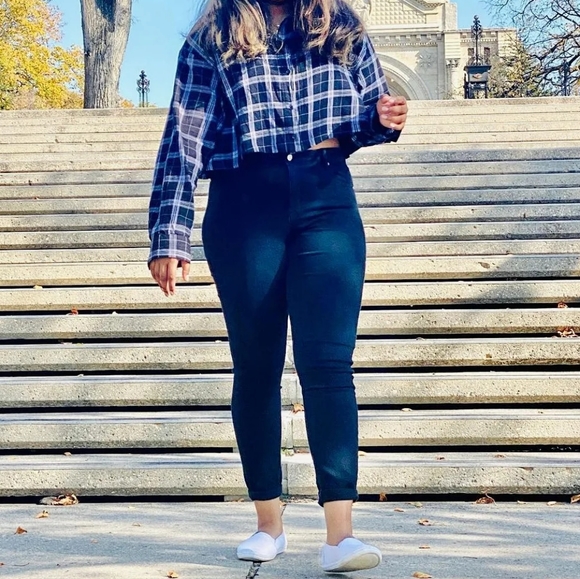 H&M Black/White Checked Shirt - Picture 1 of 2